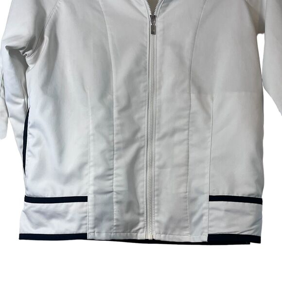Nike White with Black Trim S (4-6) Jacket Full Zip Pockets - Picture 2 of 9